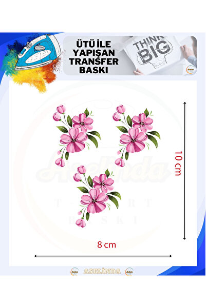 ASELİNDA Çiçek desenli Ütü İle Yapışan Dtf Transfer Tekstil Baskı Kağıdı
