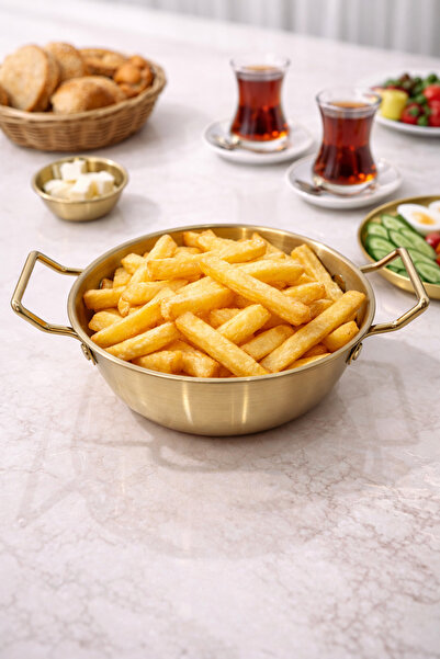 MİMOZA PARK 1 Piece Gold 304 Stainless Steel Double-Handled Mini Pan - Presen...