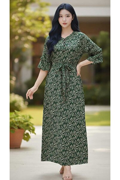 BRK All-over Printed ruffled dress