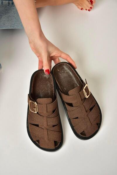 Fox Shoes Y250506002 Brown Suede Closed-Front Women's Slippers