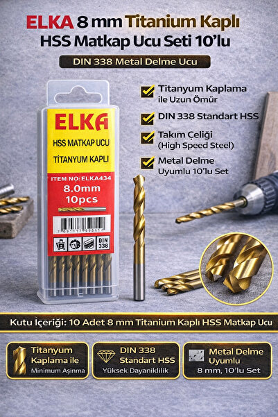 ELKA MATKAP UCU HSS TİTANYUM 8 MM