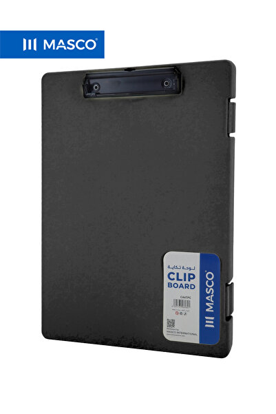 MASCO A4 Plastic Clipboard with Storage Case and Strong Clip – Black