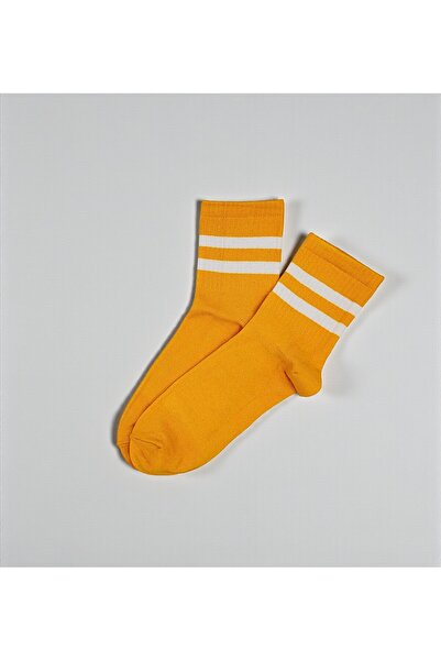 GSocks Çift Şeritli Turuncu Tenis Çorabı, Spor Çorabı, Gym Çorabı