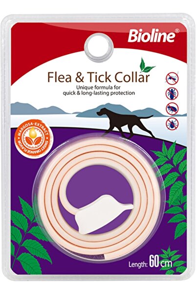 Bioline طوق للكلاب بنكهة البرتقال الحلو مع خلاصة النرجس، مضاد للبراغيث والقرا...