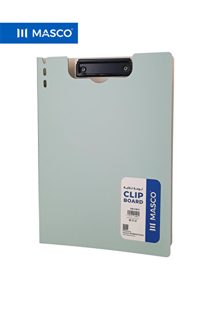 MASCO ملف A4 من الورق المقوى مع مشبك معدني قوي، أخضر