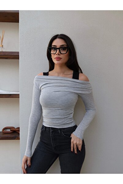 ESRAHELVACI Düşük Omuz Atletli Bluz Takım