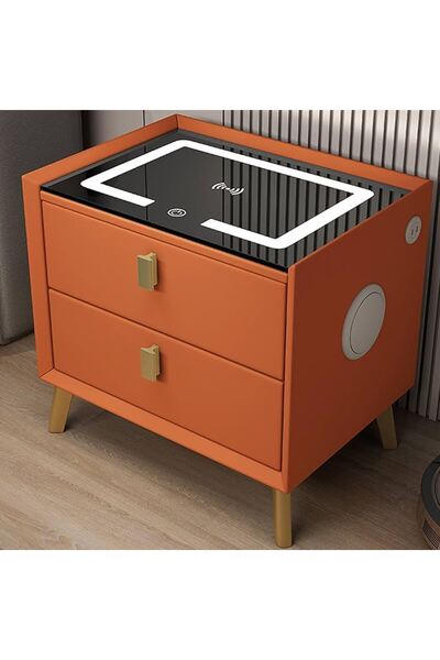 No branded Smart Multifunctional Nightstand, 2 Drawers, Touch LED Lighting, 3...