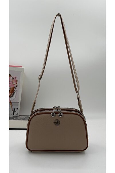 DMG Collection 4-Compartment Women's Shoulder Bag with Column Strap Detail, B...