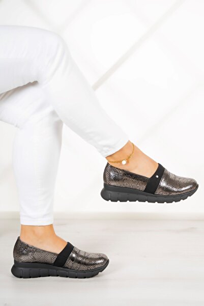 Erkan Saçmacı Pantofi casual Reagan Silver Snake din piele naturală