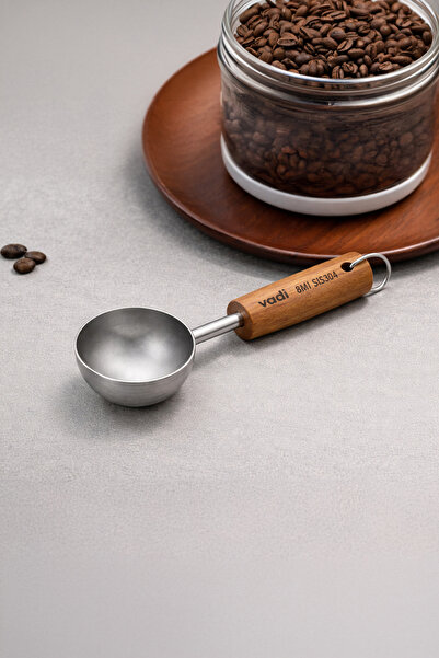 Vadi Stainless Steel Coffee Scale Spoon with Wooden Handle 8 ml - Professiona...