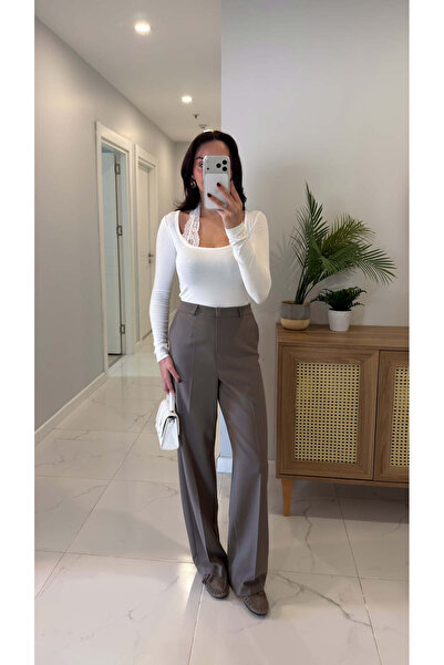 BİRCANÇİL Neswa Mink Palazzo Trousers