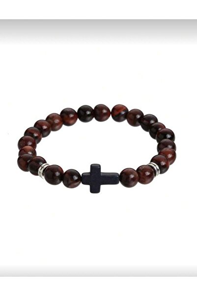 Handmade Bracelet with colored beads and cross