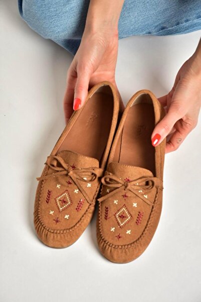 Fox Shoes Y996073102 Balerini de damă din piele intoarsa de culoare maro, cu ...