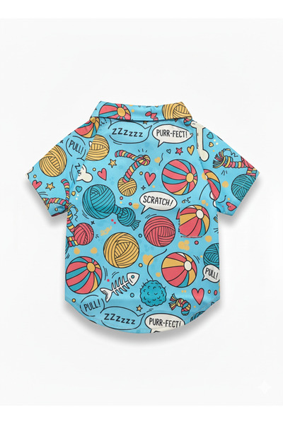 MİHAVLA Scracth-Bounce Themed Pop-Art Summer Pet Shirt