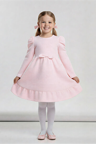 MODANINO Girl's Dress - Padded Shoulders - Bow Detail - Ages 2-10 12530