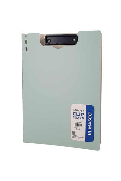 MASCO A4 Pressboard Clip File Folder with Strong Metal Clip, Green