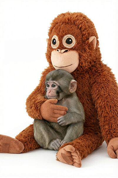 IKEA DJUNGELSKOG Punch Annesi Maymun Peluş Yumuşak Oyuncak Panç