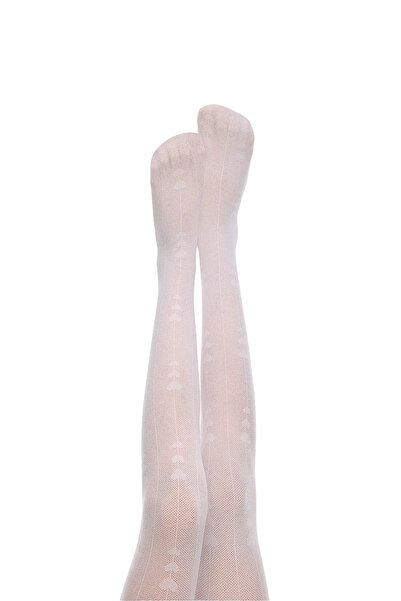 Penti Красиви детски чорапогащи с сърцевидна линия и сърцевиден шаркиран моти...