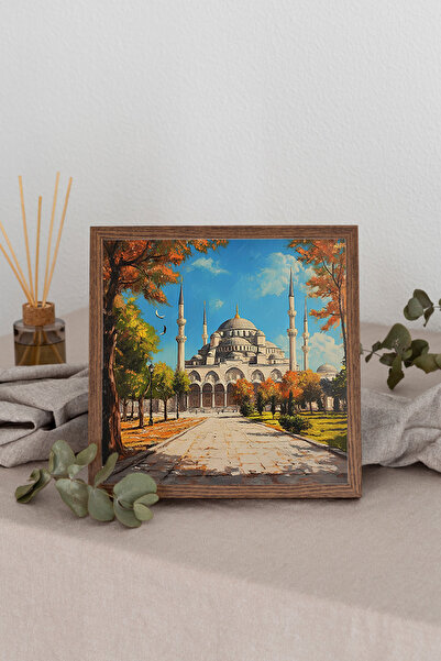 Dekorsiahome Wooden Framed Square Table Tk3301