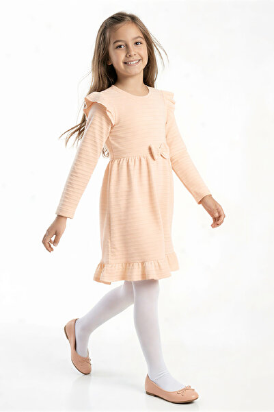 MODANINO Girl's Dress - Ruffled Shoulders - Bow Detail - Ages 2-10 12531