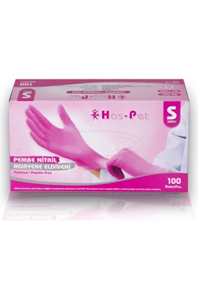 Has-Pet Pembe Nitril Eldiven 1 Paket (100 adet)
