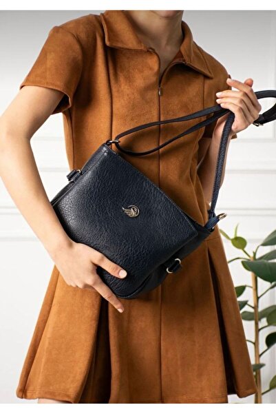 bag Women's Washed Soft Faux Leather 3-Compartment Shoulder and Crossbody Bag