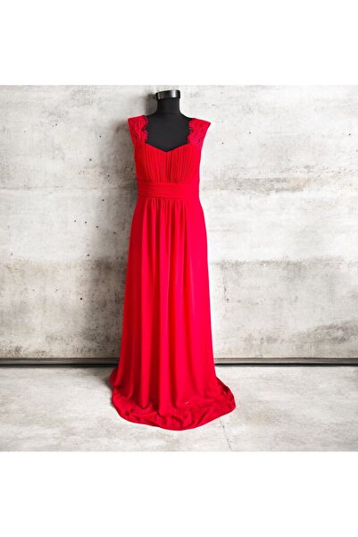 OEM Elegant long lace veil dress, red