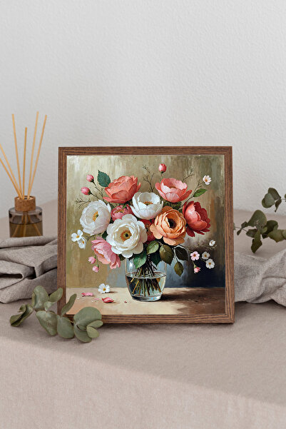 Dekorsiahome Tablou pătrat cu ramă din lemn TK3319