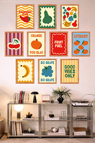 UNT 10-Frame Look Kitchen |   Modern |   Retro Wall Poster Painting Set – 15X...
