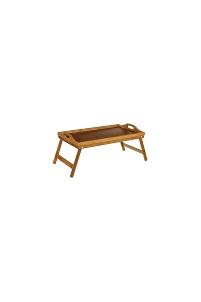 MaxDeco Tavă de servire din bambus cu picioare pliabile 50x30x23 cm
