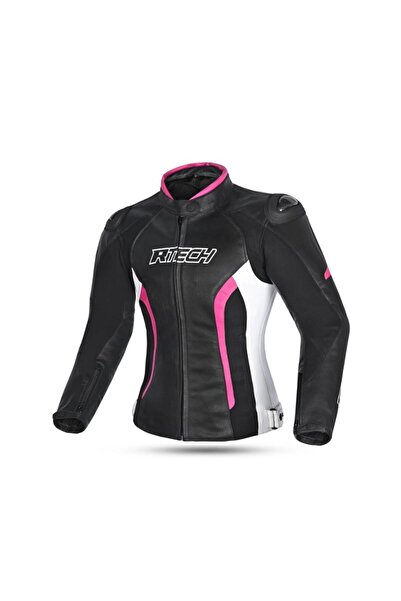 RTECH R-TECH Chaqueta Piel Tom Rider Lady Motosiklet Mont مقاس L رمادي / وردي