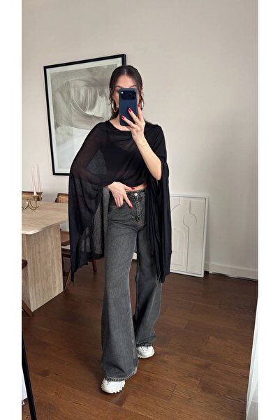 manana fashion Cape Cashmere Transparent Blouse