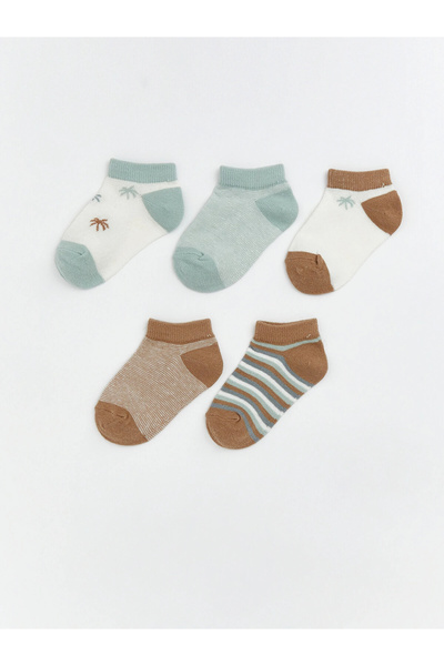 LC Waikiki Lcw Baby Ecru Patterned Baby Boy Booties Socks 5-Pack