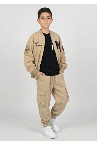 DMB BOYS & GIRLS Παντελόνι και Μπουφάν Gabardin Cargo Pocket, Σετ 3 τεμαχίων ...