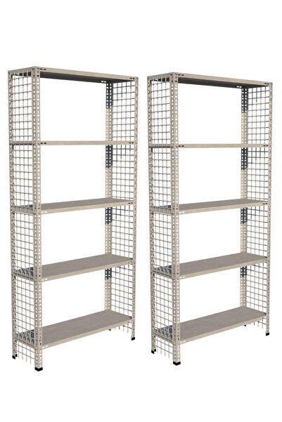 ALANRAF 5 Katlı Galvaniz Duble Tel Kafesli Çelik Ayakkabılık Rafı 43x115x200 cm