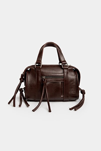 Çantacımstore Kadın Mini Bowling Çantası Kahverengi