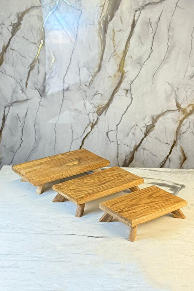 MAY HOME 3-Piece Wooden Presentation Plate for Serving Breakfast