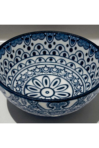 AKDC Che Brucia Ceramic Round Bowl 4", Blue Floral Pattern