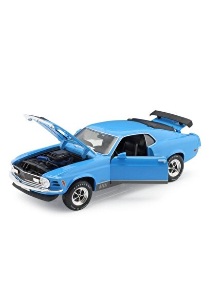 mavi su dünyası 1970 Ford Mustang Mach 1 1:18 Ölçekli Klasik Araba Mavi Renkl...