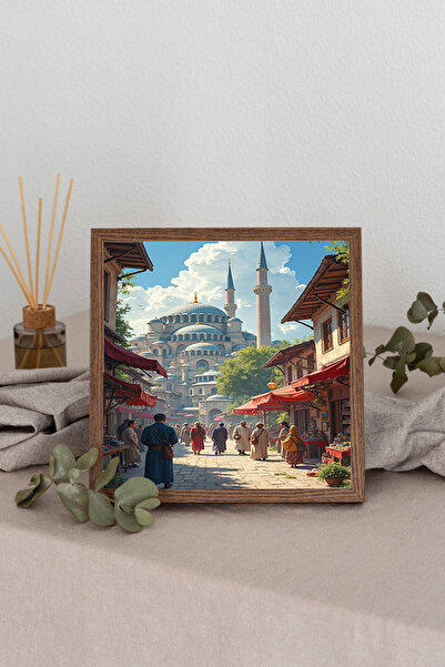 Dekorsiahome Τετράγωνος πίνακας με ξύλινο πλαίσιο TK3303