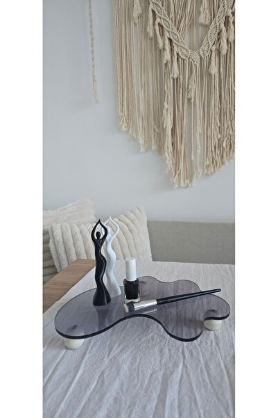 MUJA DEC 30X19 cm Smoked Acrylic Decorative Presentation Table – Object Prese...