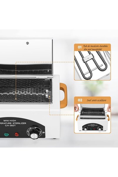 Rqiurpn Sterilizator CH-360T, Rqiurpn, curățare la temperatură înaltă, 2L, 30 pungi de sterilizare incluse