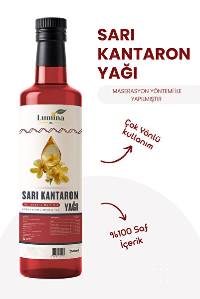 LUMİNAOİL Sarı Kantaron Yağı 250 ML | İçilebilir | Saf ve Doğal|