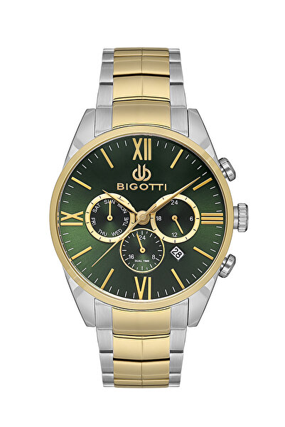 Bigotti ساعة رافيناتو للرجال من الفولاذ المقاوم للصدأ باللونين الفضي والذهبي ...
