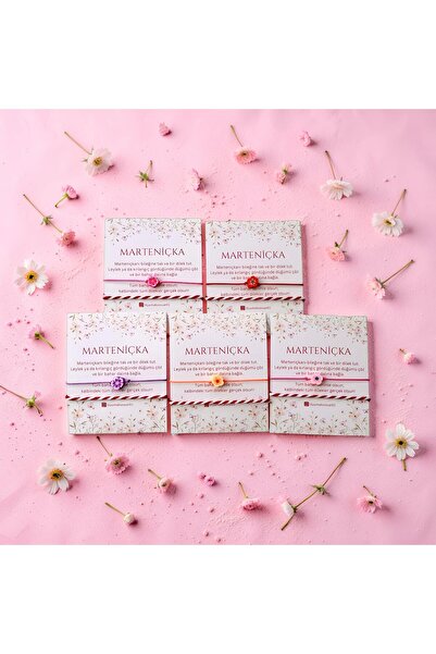 Lilyum Aksesuar Renkli Çiçek Fimo Kırmızı Marteniçka İpli Bileklik Şans ve Di...