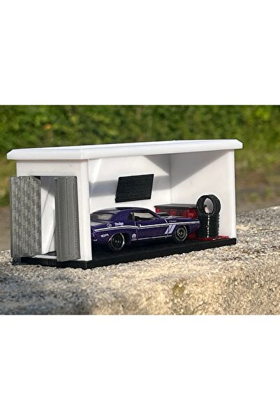 katre flowers 1/64 Model Araba Garaj Dioraması - Gerçekçi Atölye Tasarımı (Tü...