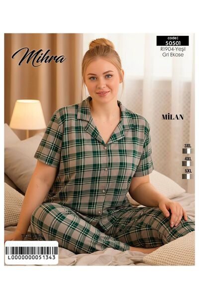 Mihra Yeni Sezon Milan Battal Kısa Kol Pijama Takımı