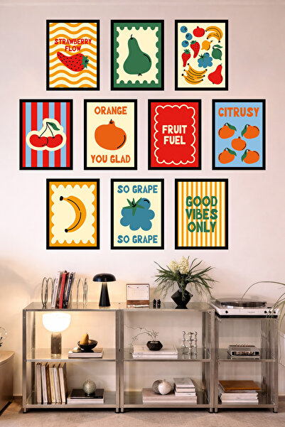UNT 10-Frame Look Kitchen |   Modern |   Retro Wall Poster Painting Set – 15X...