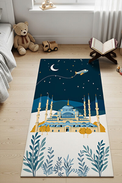 Tepeli Home Mutlu Minikler Çocuk Seccadesi – Konforlu Model Kaymaz Taban Yıka...