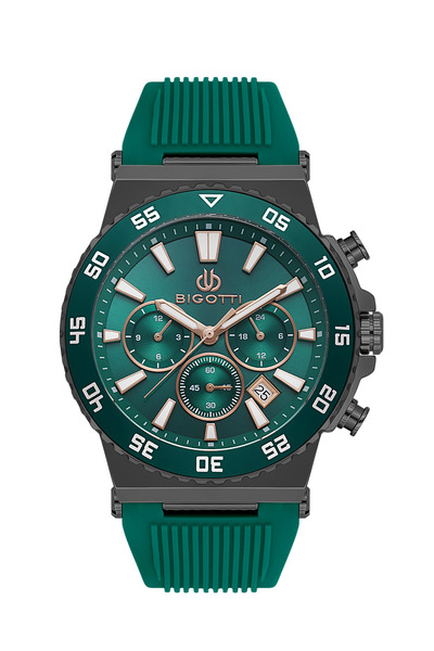 Bigotti ساعة رافيناتو للرجال بسوار سيليكون أخضر داكن BG.1.10668-3